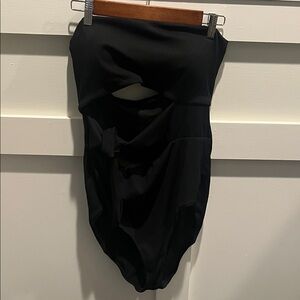 Aerie Black Ribbed One-Piece Swimsuit